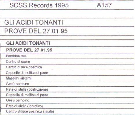 a157 gli acidi tonanti: prove del 27-01-95 1995